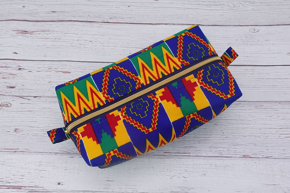 "Kente Kiss" cosmetic bag