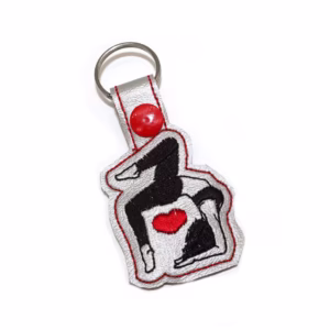Yoga back bend keychain - grey