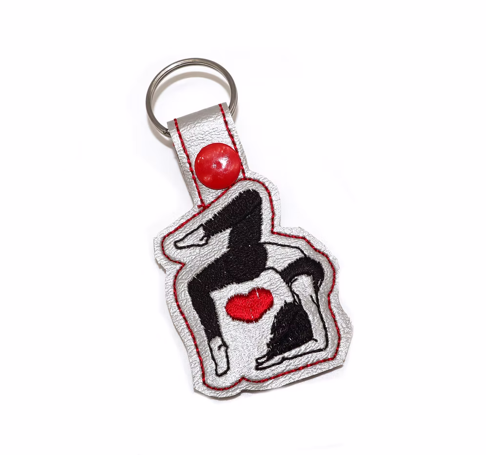 Yoga back bend keychain - grey