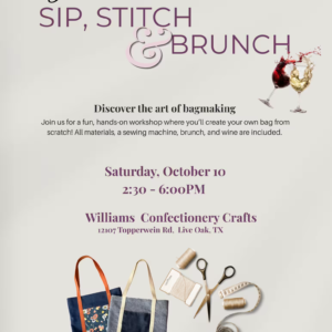 Sip, Stitch, & Brunch, October 10 at 2:30 pm